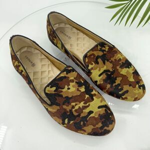 Birdies Women's The Starling Venetian Loafer Size 9 Camo Calf Hair Flat Slip On